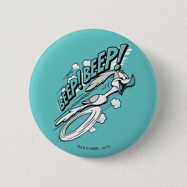 ROAD RUNNER™ BEEP BEEP!™ Halftone 6 Cm Round Badge (Front)