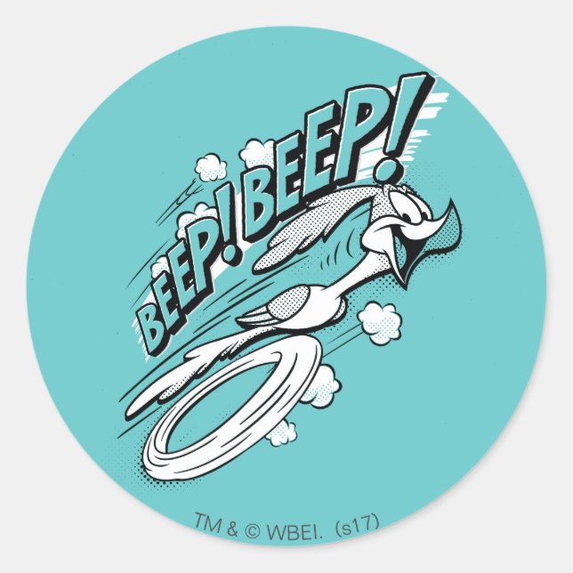 ROAD RUNNER™ BEEP BEEP!™ Halftone Classic Round Sticker (Front)