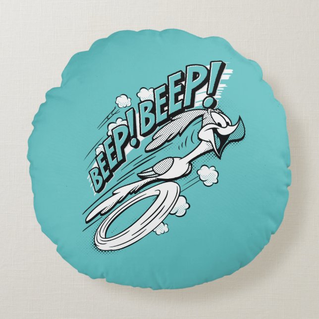 ROAD RUNNER™ BEEP BEEP!™ Halftone Round Cushion (Front)
