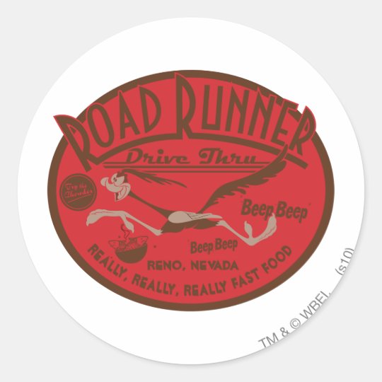 ROAD RUNNER™ Drive Thru 2 Classic Round Sticker