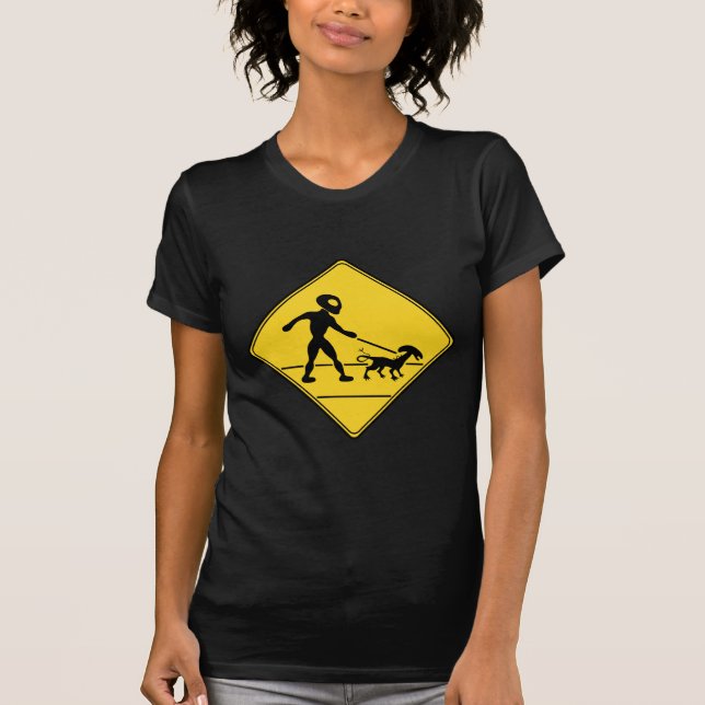 Road Sign- Alien Crossing T-Shirt (Front)
