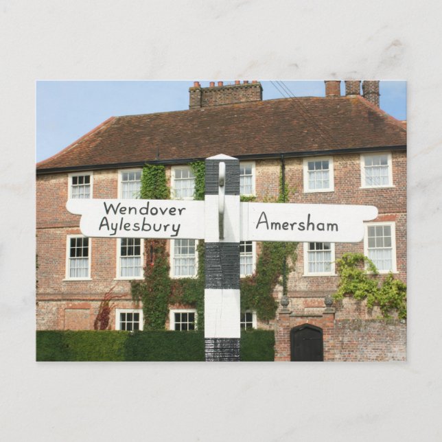 Road sign at Little Missenden, Buckinghamshire, UK Postcard (Front)