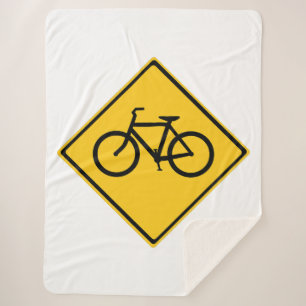 Road Sign Bicycle Sherpa Blanket