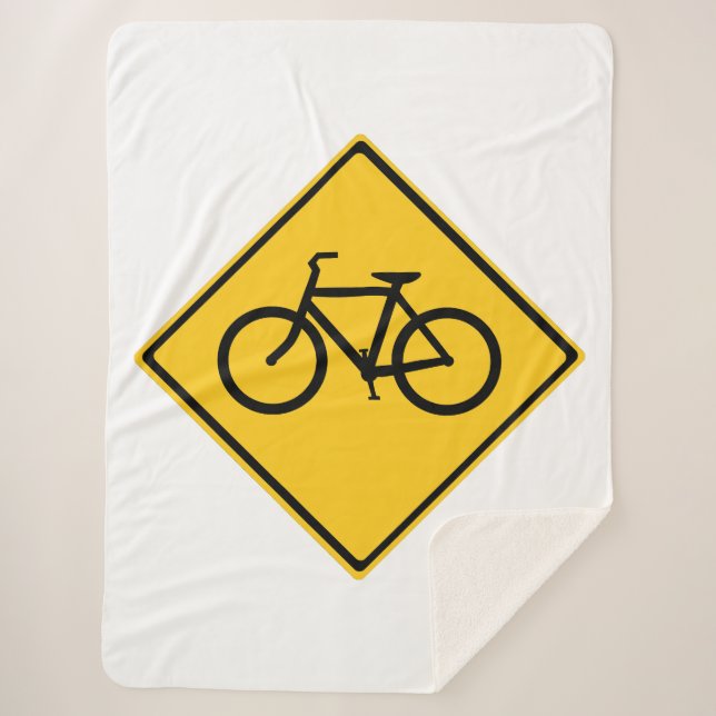 Road Sign Bicycle Sherpa Blanket (Front)