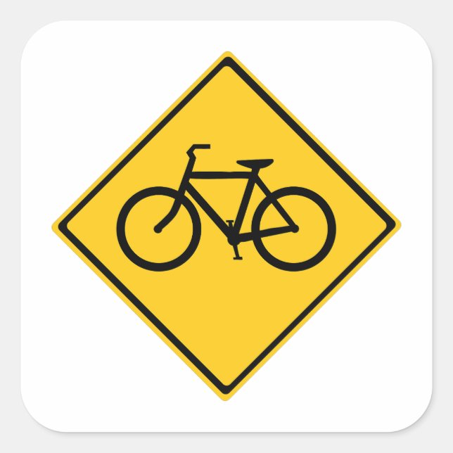 Road Sign Bicycle Square Sticker (Front)