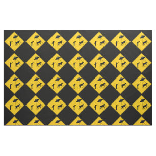 Road Sign- Cow and UFO Fabric