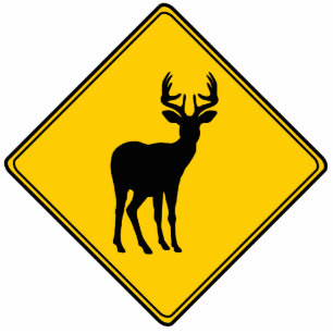Road Sign- Deer Cut Out Sculpture