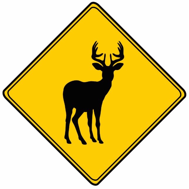 Road Sign- Deer Cut Out Sculpture (Front)