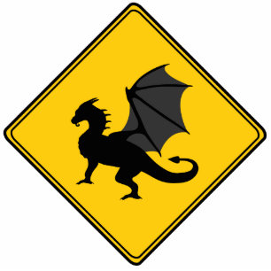 Road Sign- Dragon Cut Out Sculpture