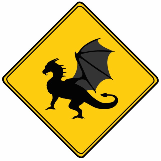 Road Sign- Dragon Cut Out Sculpture (Front)