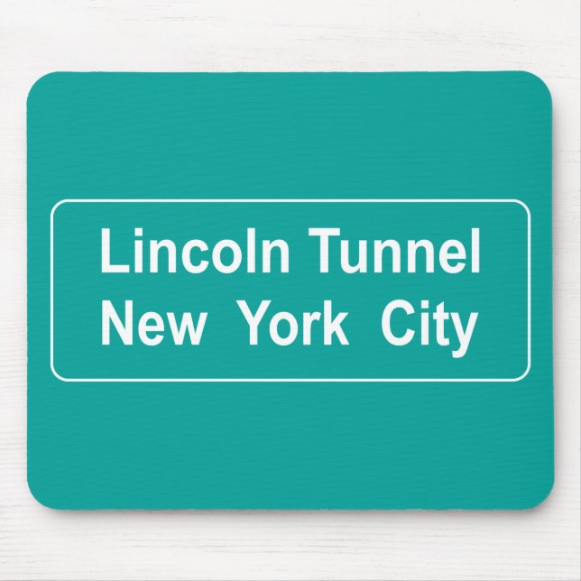 Road Sign Lincoln Tunnel Mouse Mat (Front)