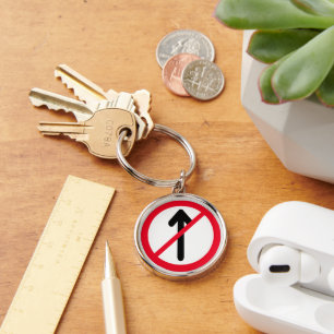 Road Sign No Entry Premium Keychain