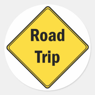 Road Sign- Road Trip Classic Round Sticker