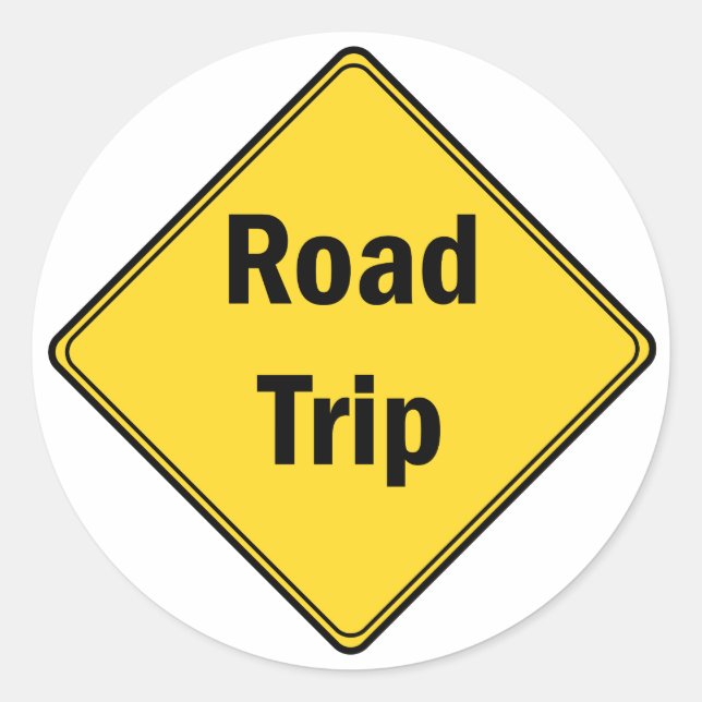 Road Sign- Road Trip Classic Round Sticker (Front)