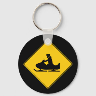 Road Sign- Snowmobile Key Ring