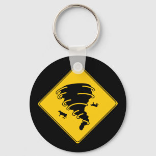Road Sign- Tornado Key Ring