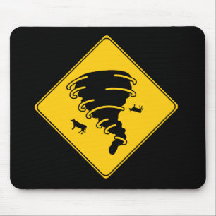 Road Sign- Tornado Mouse Mat