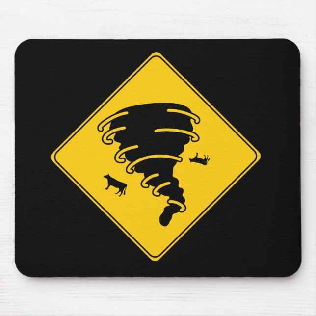 Road Sign- Tornado Mouse Mat (Front)