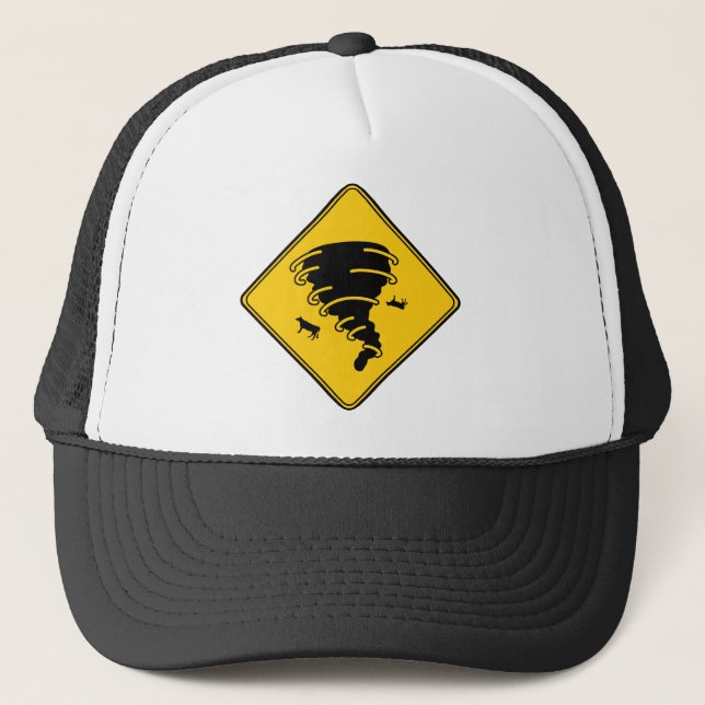 Road Sign- Tornado Trucker Hat (Front)