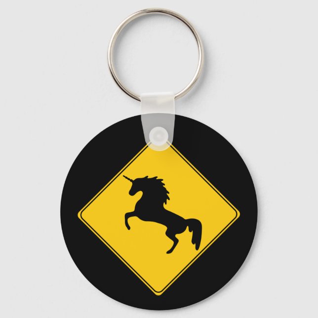 Road Sign Unicorn Key Ring (Front)