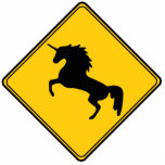Road Sign Unicorn Photo Sculpture Magnet<br><div class="desc">Unicorn crossing. Reality meets fantasy.</div>