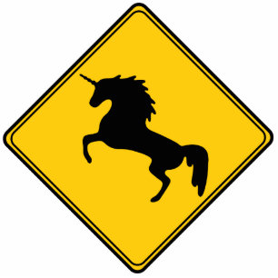 Road Sign Unicorn Photo Sculpture Magnet