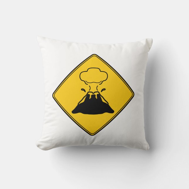 Road Sign- Volcano Cushion (Front)