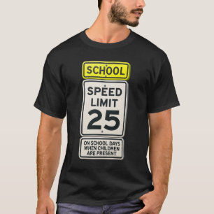 Road Signs School Speed Limit Traffic Sign Hallowe T-Shirt