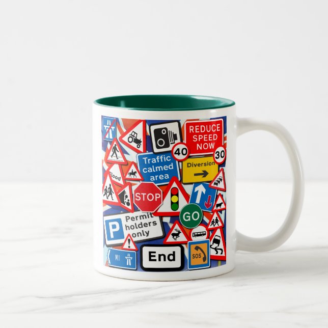Road Signs Two-Tone Coffee Mug (Right)
