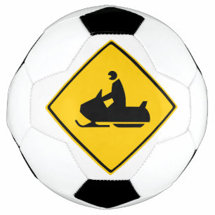 Road Snowmobile Warning Sign Snow Winter Football