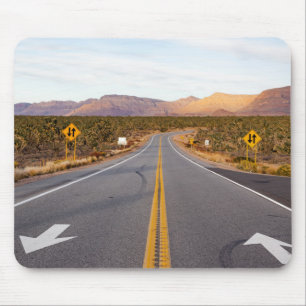 Road Through Joshua Tree National Park Mouse Mat