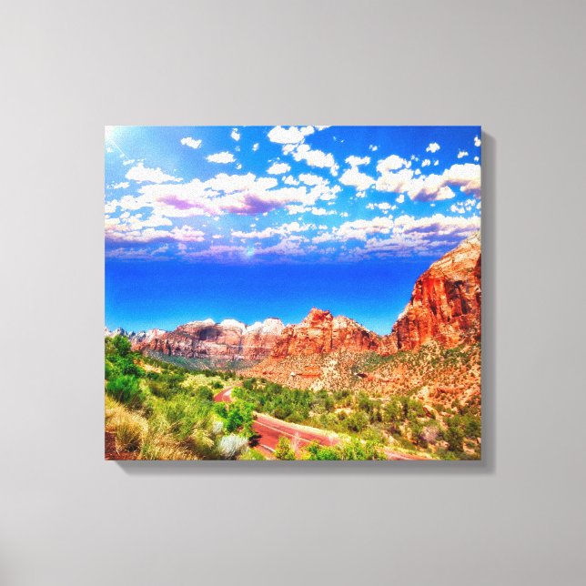 Road Through Zion National Park Canvas Print (Front)