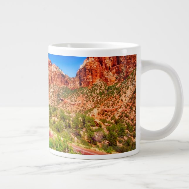Road Through Zion National Park Large Coffee Mug (Right)