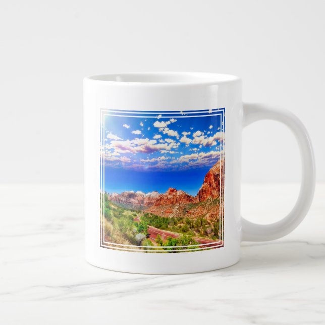 Road Through Zion National Park Large Coffee Mug (Right)