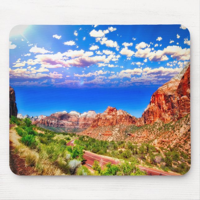 Road Through Zion National Park Mouse Mat (Front)