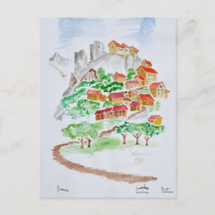 Road to Fortress of Corte Corsica, France Postcard