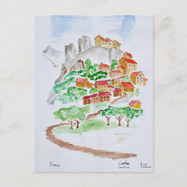 Road to Fortress of Corte | Corsica, France Postcard (Front)