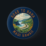 Road to Hana Maui Hawaii Retro Distressed Circle 6 Cm Round Badge<br><div class="desc">Road to Hana in a vector art style. The Hana Highway is a 64.4-mile-long stretch of Hawaii Routes 36 and 360 which connects Kahului to the town of Hana in east Maui.</div>