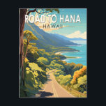 Road to Hana Maui Hawaii Travel Art Vintage Postcard<br><div class="desc">Road to Hana in a vector art style. The Hana Highway is a 64.4-mile-long stretch of Hawaii Routes 36 and 360 which connects Kahului to the town of Hana in east Maui.</div>