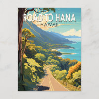 Road to Hana Maui Hawaii Travel Art Vintage