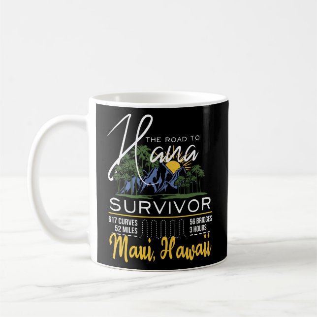 Road To Hana Survivor Curvy Palm Maui Hawaii Coffee Mug (Left)