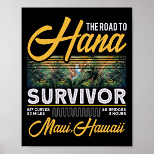 Road To Hana Survivor Curvy Palm Maui Hawaii Hawai Poster