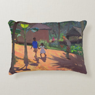 Road to Kovalum Beach Kerala 1996 Decorative Cushion
