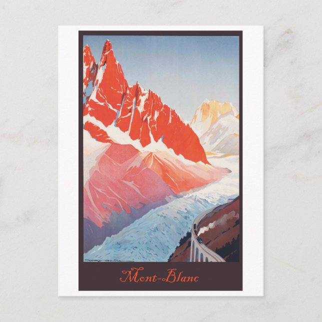 Road to Mont Blanc, vintage travel Postcard (Front)