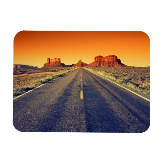Road To Monument Valley At Sunset Magnet (Horizontal)
