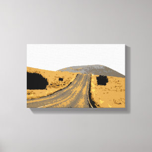 road to mountain wrapped canvas