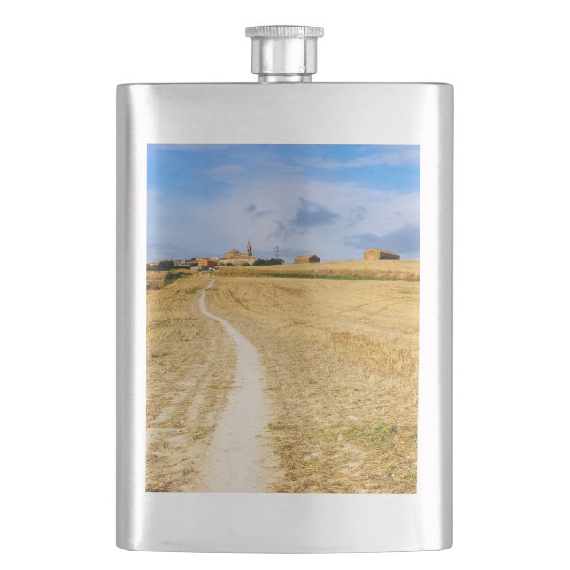 Road to Sansol Hip Flask (Front)