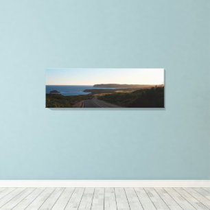 Road to sunset coastal landscape panorama canvas print