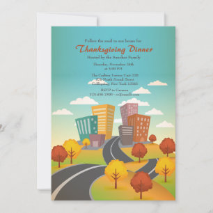 Road To The City Thanksgiving Invitation