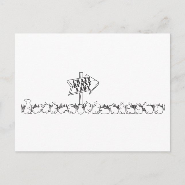 ROAD TO THE CRAZY BUNNY LADY POSTCARD (Front)